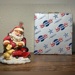 Enesco Santa with Red and Gold Truck Figurine